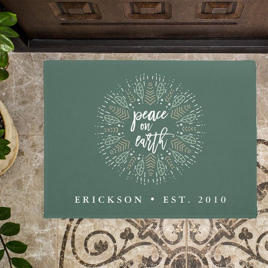 地球の平和 |パーソナライズされた休日 ドアマット