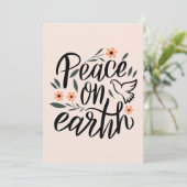 地球の平和 フラワーデザイン カード (スタンド正面)