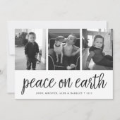 地球の平和 |ブラック&ホワイトの休日3写真 シーズンカード (正面)