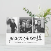 地球の平和 |ブラック&ホワイトの休日3写真 シーズンカード (スタンド正面)