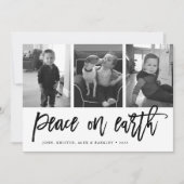 地球の平和 |ブラック&ホワイトの休日3写真 シーズンカード (正面)