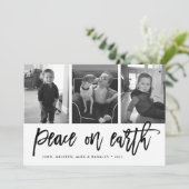 地球の平和 |ブラック&ホワイトの休日3写真 シーズンカード (スタンド正面)