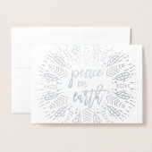 地球の平和 | ホリデーフォトシルバー 箔カード (封筒付き正面)