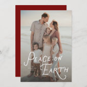 地球の平和 ホリデー フォト カード (正面/裏面)