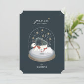 地球の平和 ポーラーベア スノーグローブ ホリデーカード 招待状 (スタンド正面)