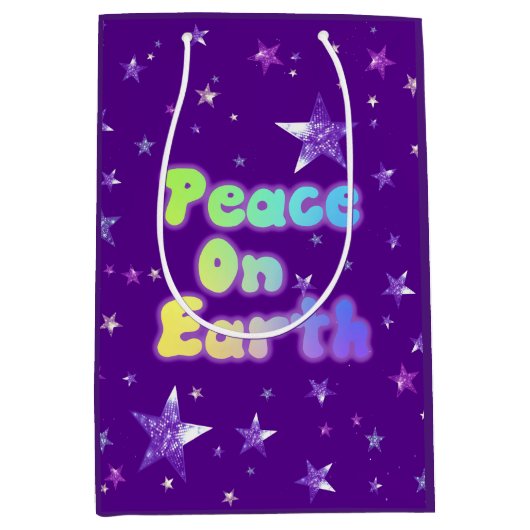 地球の平和 ミディアムペーパーバッグ (正面)