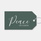 地球の平和 | ミニマルシンプル主義グリーンホリデイ ギフトタグ (正面(横))