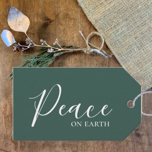 地球の平和 | ミニマルシンプル主義グリーンホリデイ ギフトタグ