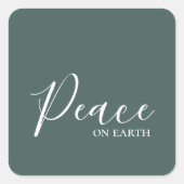 地球の平和 | ミニマルシンプル主義グリーンホリデイ スクエアシール (正面)