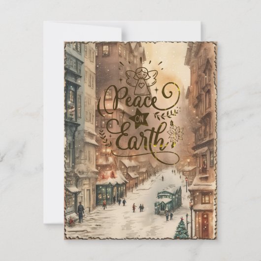 地球の平和 ヴィンテージ ホリデー カード (正面)