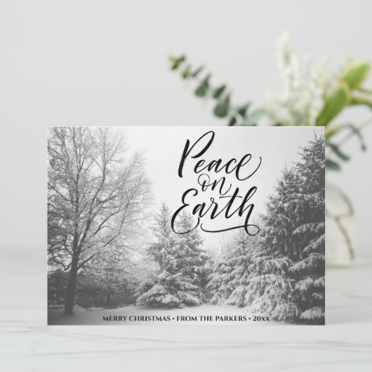 地球の平和 |冬の風景クリスマス シーズンカード (スタンド正面)