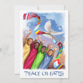 地球の平和。多文化キッズホリデーカード シーズンカード (正面)