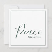 地球の平和 | 現代のシンプルグリーン個人化 シーズンカード (正面)