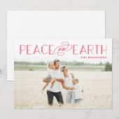 地球の平和　編集可能な色のホリデー写真カード シーズンカード (正面/裏面)