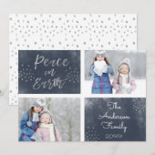 地球の平和 青と銀の水彩写真 シーズンカード (正面/裏面)