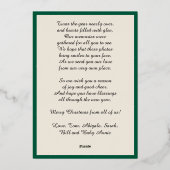 地球の平和、2つの絵、緑、金ゴールド 箔シーズンカード (裏面)