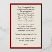 地球の平和、2つの絵、赤、金ゴールド 箔シーズンカード (裏面)