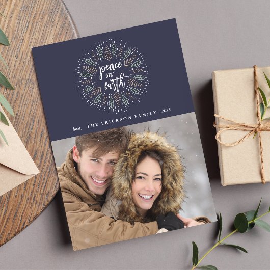 地球の平和 | Midnight Blue Holidayフォトカード シーズンカード