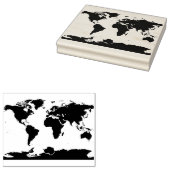 地球の平面地図 ラバースタンプ (押印)