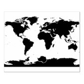 地球の平面地図 ラバースタンプ (インプリント)