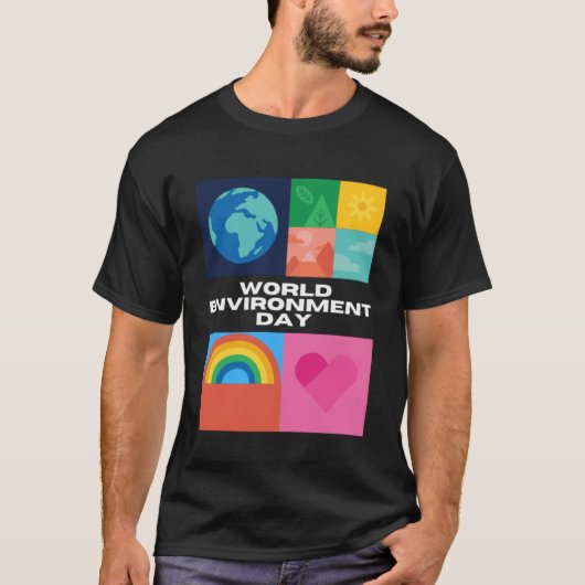 地球の幸せな環境日 Tシャツ (正面)
