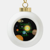 地球の惑星からの季節の挨拶おもしろいクリスマス セラミックボールオーナメント (正面)