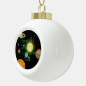 地球の惑星からの季節の挨拶おもしろいクリスマス セラミックボールオーナメント (右)