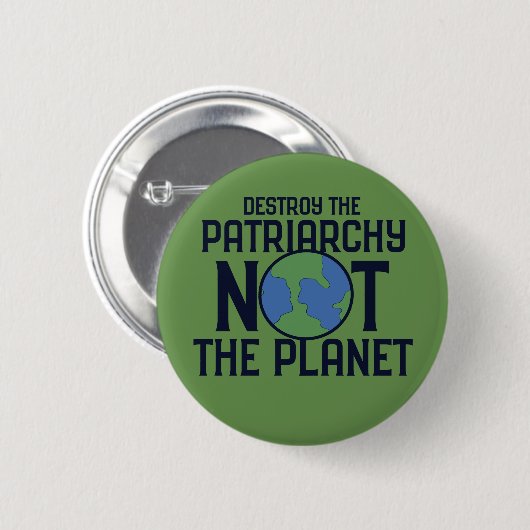 地球の惑星の日ではなく、家父長制を破壊する 缶バッジ (正面&裏面)