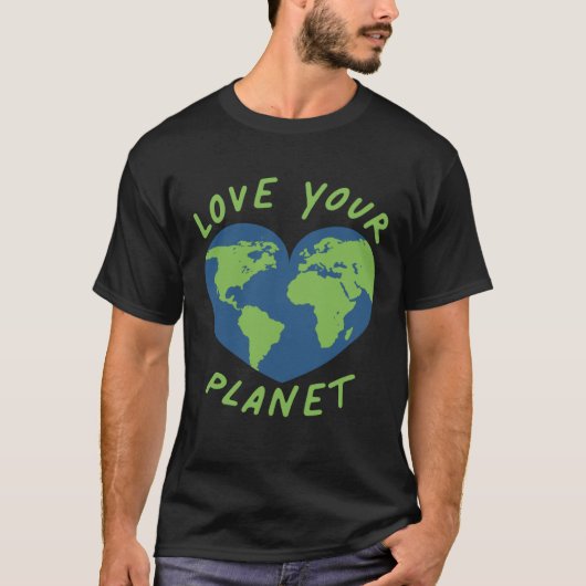 地球の日あなたの惑星の環境プルオーバーを愛H Tシャツ (正面)
