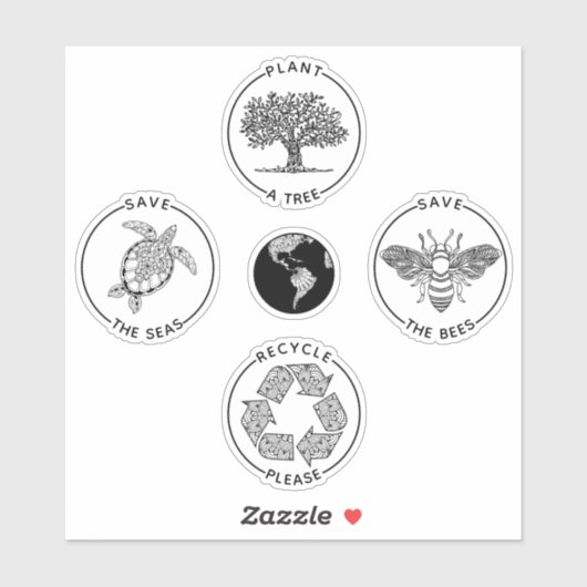 地球の日が地球を救う シール (シート)