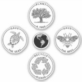 地球の日が地球を救う シール (正面)