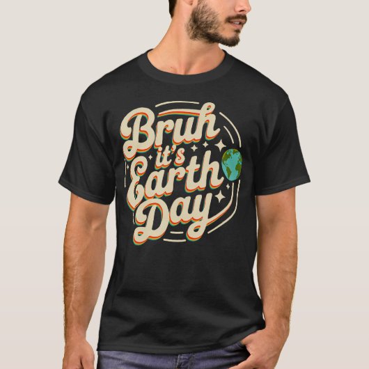 地球の日だよ！可愛い地球を守ろう 学生 Tシャツ (正面)