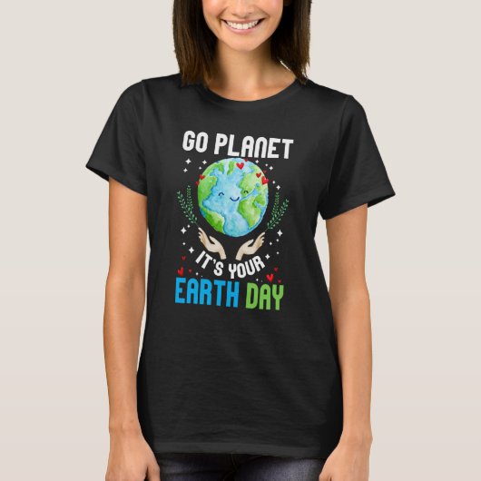 地球の日だ 地球を救おう Tシャツ (正面)