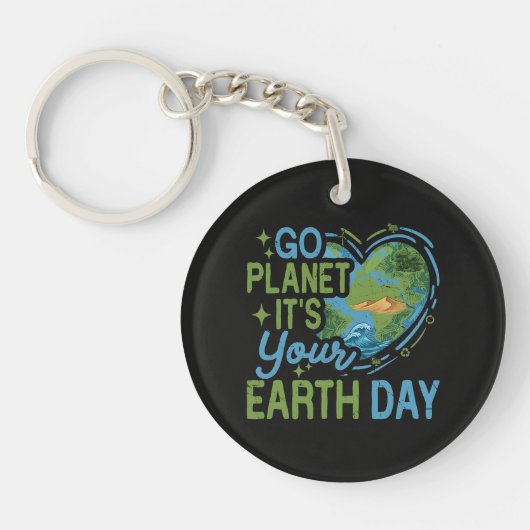 地球の日です Go Planet キーホルダー (正面)
