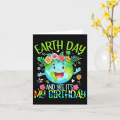 地球の日とYesそれが私の誕生日ティーアースおもしろい カード (黄色い花)