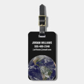 地球の日のアメリカ。 ラゲッジタグ (正面縦)