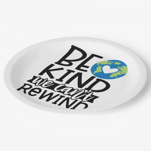 地球の日のハートを巻き戻せない ペーパープレート (アングル)