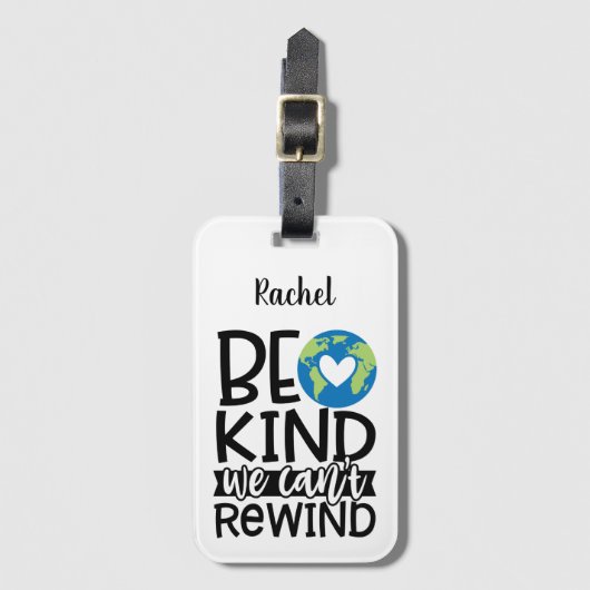 地球の日のハートを巻き戻せない ラゲッジタグ (正面縦)