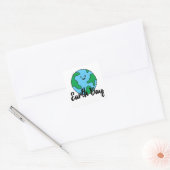 地球の日の世界エコフライドアイコンハッピーアースクリパ スクエアシール (封筒)