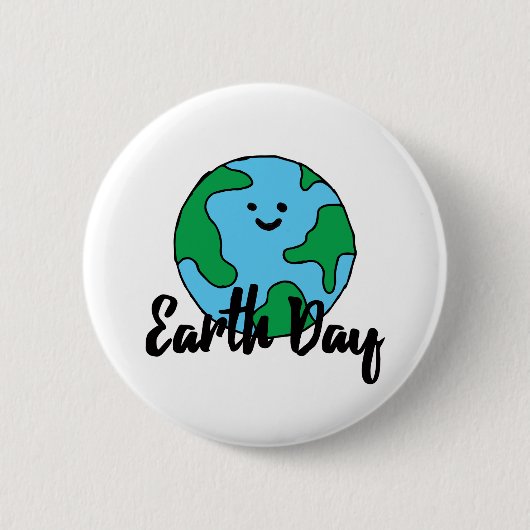 地球の日の世界エコフライドアイコンハッピーアースクリパ 缶バッジ (正面)