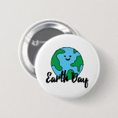 地球の日の世界エコフライドアイコンハッピーアースクリパ 缶バッジ (正面&裏面)