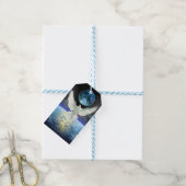 地球の日の出に平和の鳩 ギフトタグ (より糸付き)