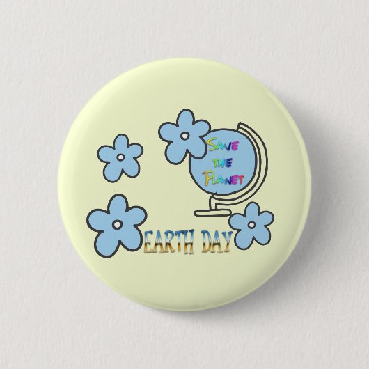 地球の日の地球を救う 缶バッジ (正面)