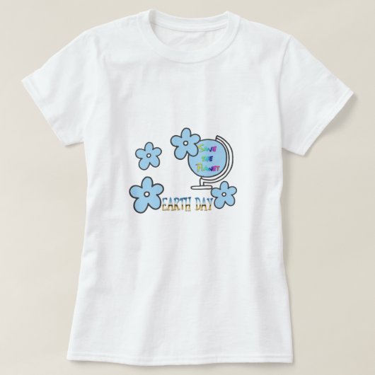 地球の日の地球を救う Tシャツ (デザイン正面)