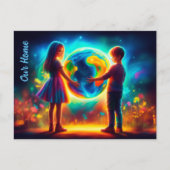 地球の日の子ども世界の環境自然 ポストカード (正面)