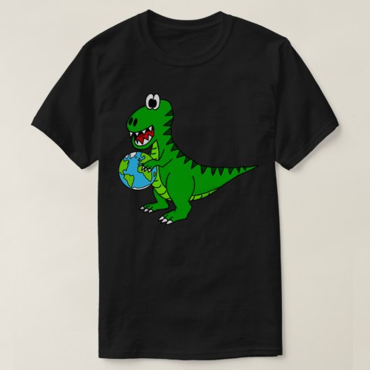 地球の日の恐竜T元環境主義者おもしろい Tシャツ (デザイン正面)