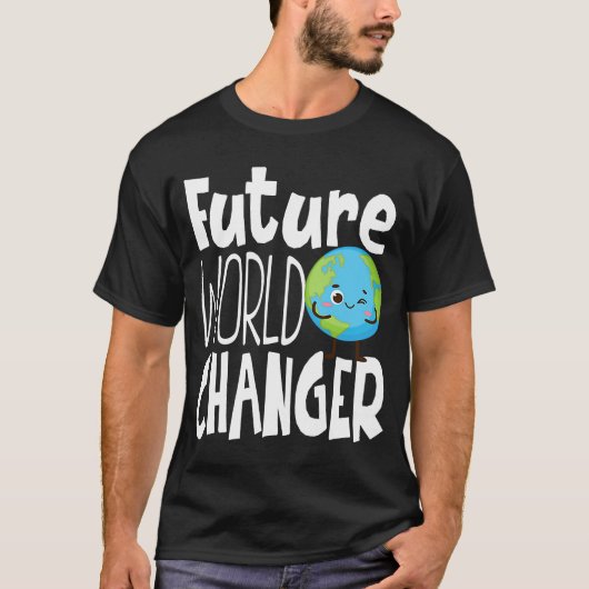地球の日の未来の世界チェンジャー環境主義者5 Tシャツ (正面)