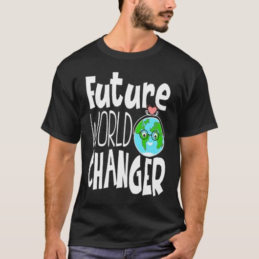 地球の日の未来の世界チェンジャー環境主義者9 Tシャツ (正面)