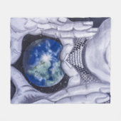 地球の日の母 フリースブランケット (正面(横))