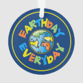 地球の日の毎日の環境クリスマス オーナメント (裏面)
